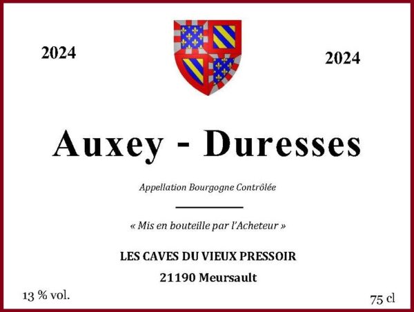 Auxey - Duresses rouge 2024 en Bag in Box