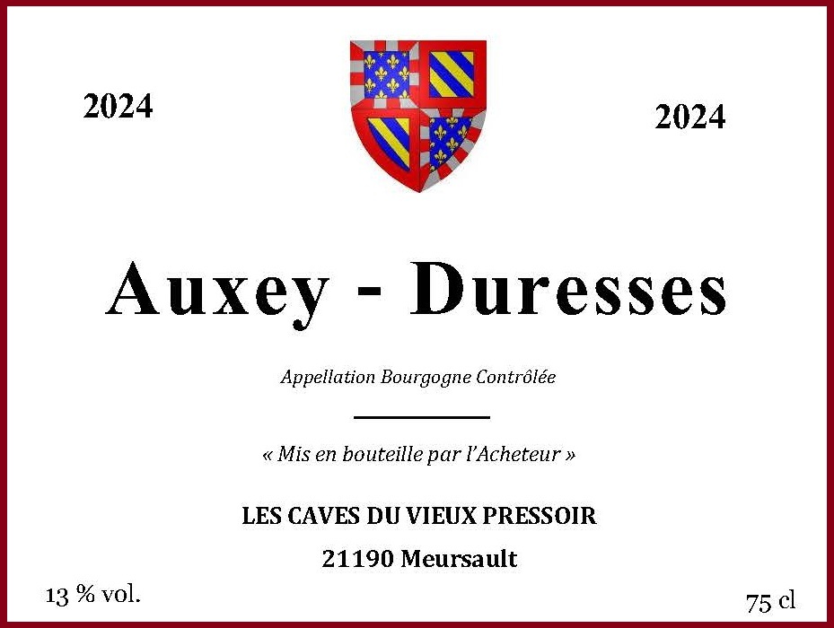Auxey - Duresses rouge 2024 en Bag in Box